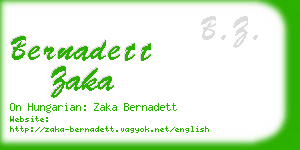 bernadett zaka business card